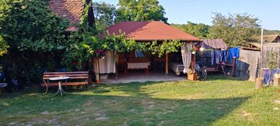 The gazebo with tables, for outdoor summer meals