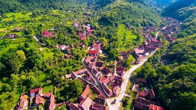 Sibiel filmed by drone, a still from the YouTube video