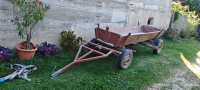 A traditional cart, kept in the courtyard as a decorative piece